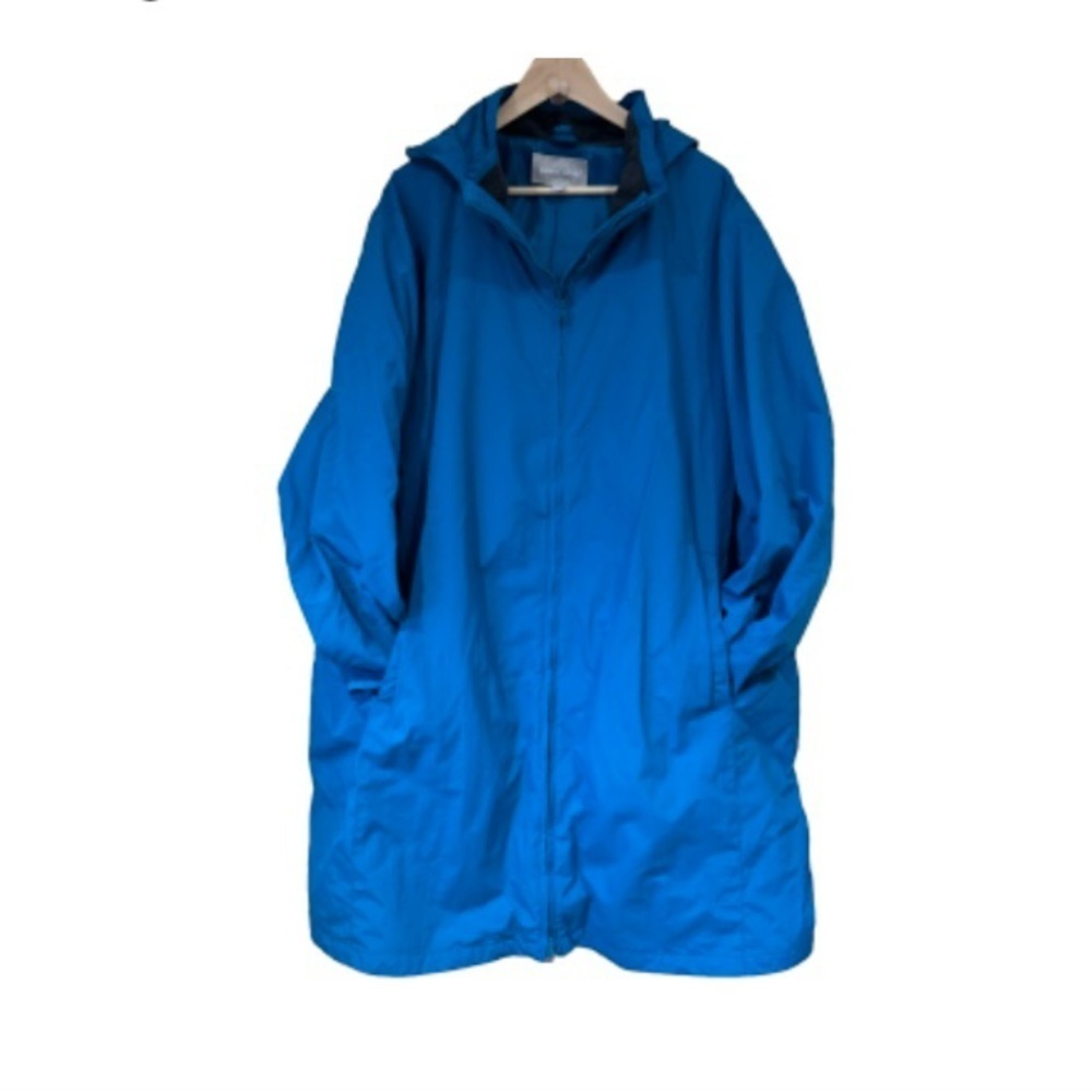 🎈Woman Within teal turquoise hooded rain jacket plus size 3X - Picture 2 of 11